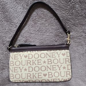 Dooney & Bourke Tan Signature Stars and Hearts Wristlet